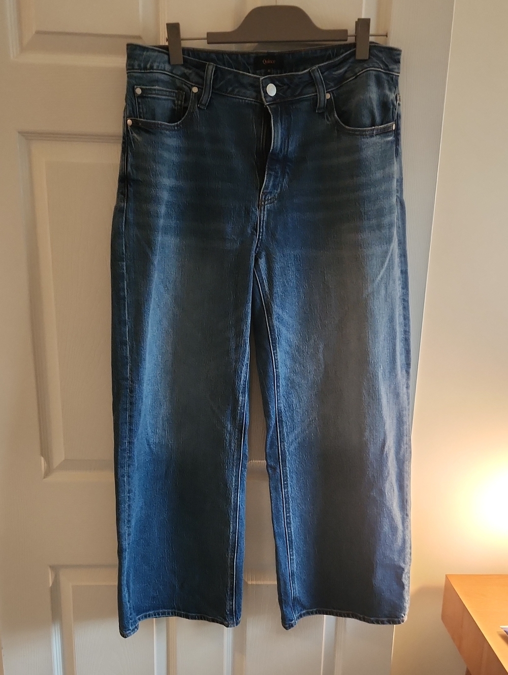 Quince Wide Leg Jeans, Short, in Medium Blue Wash